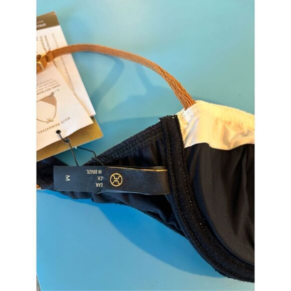 NWT Vix Paula Hermanny Firenze block print black/tan/white bikini XS/M - Picture 11 of 11